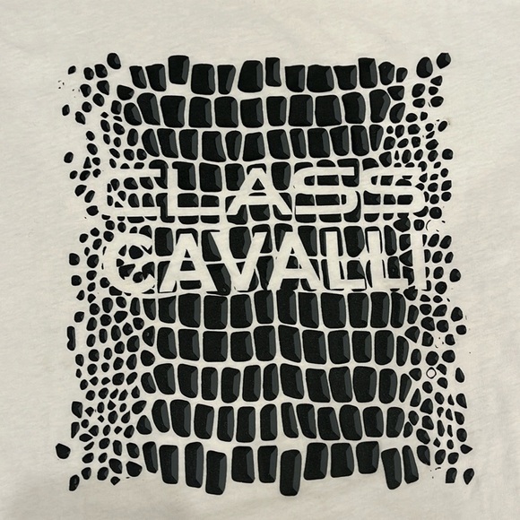 Roberto Cavalli Cotton Logo Black & White Tee - Picture 8 of 13